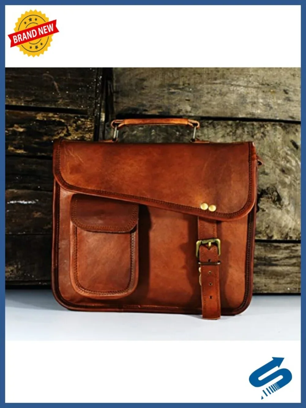 Men's Genuine Leather Small Briefcase Messenger Satchel for iPad Tablet